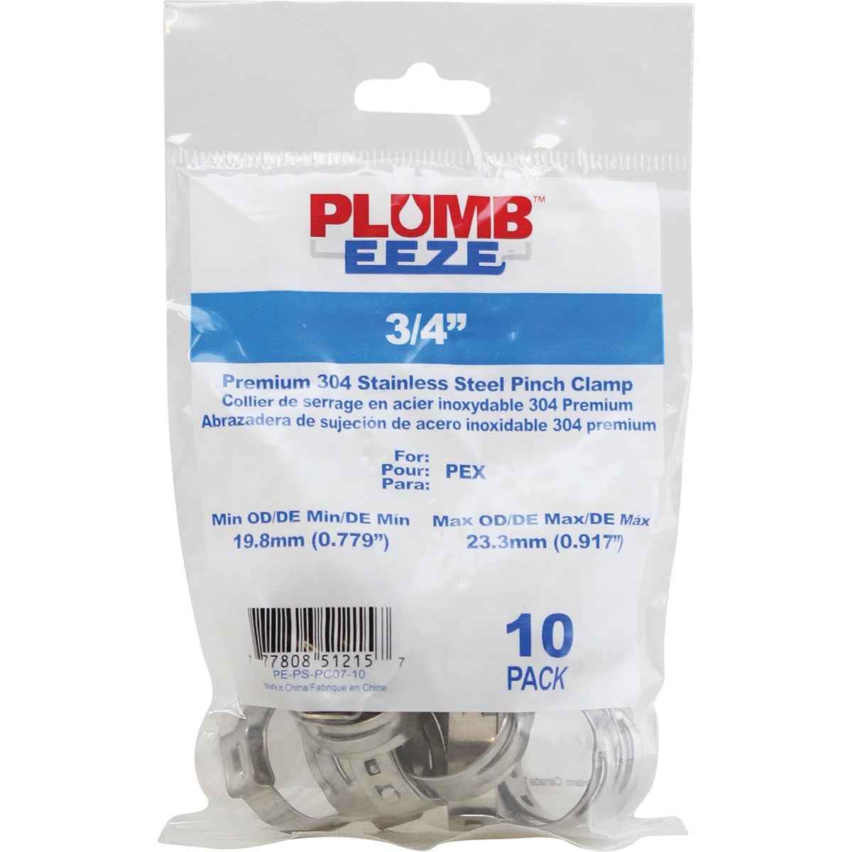Plumbeeze 3/4 In. Stainless Steel PEX Pinch Clamp (10-Pack)