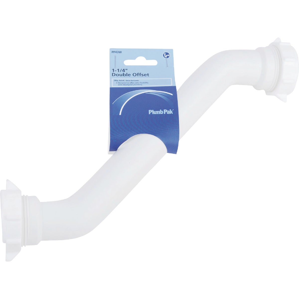 Plumb Pak 1-1/4 In. x 12 In. White Plastic Double Ended Offset Tube