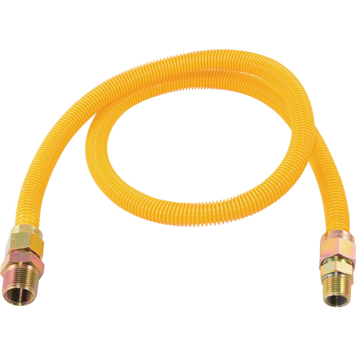 Eastman 5/8 In. OD x 48 In. 3/4 In. MIP (Tapped 1/2 In. FIP) x 1/2 In. MIP (Tapped 3/8 In. FIP) Coated Stainless Steel Gas Connector