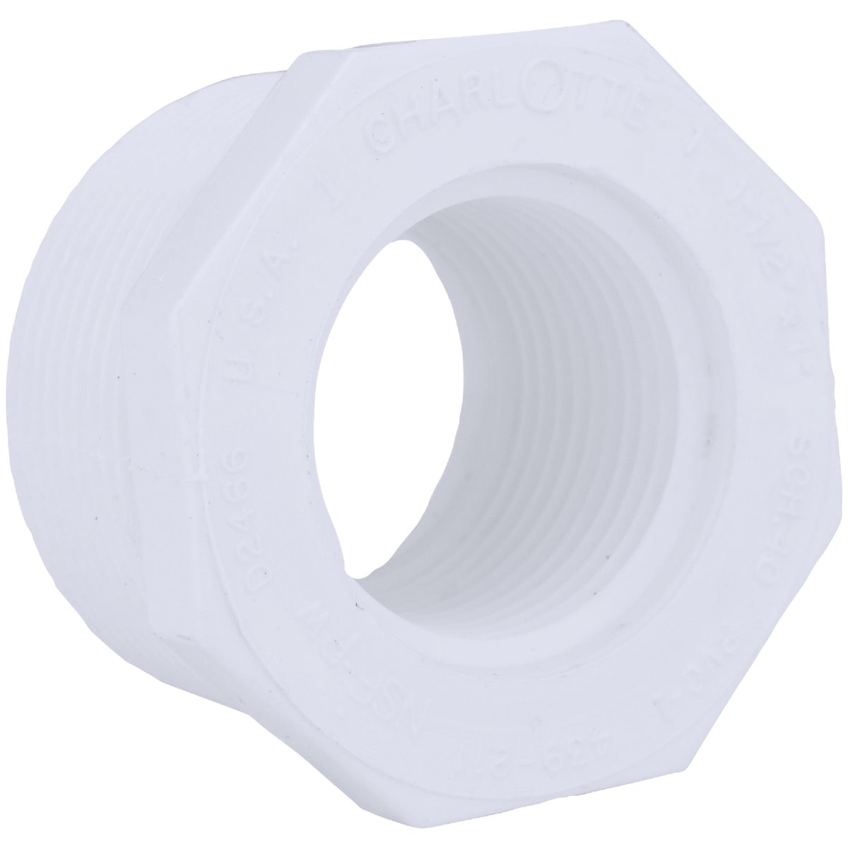 Charlotte Pipe 1-1/2 In. MPT x 1 In. FPT Schedule 40 PVC Bushing