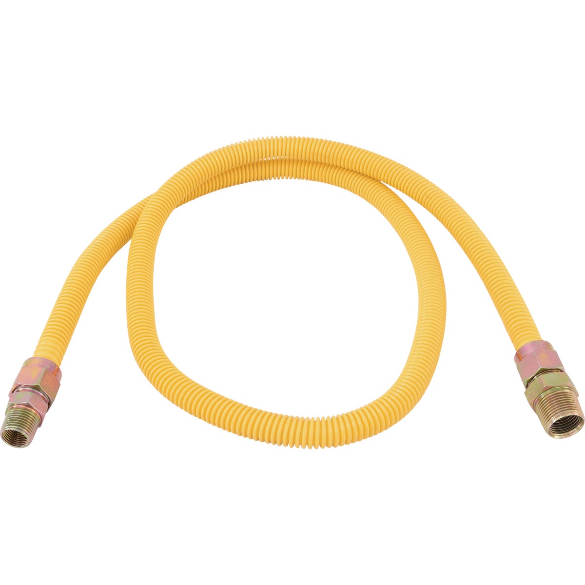 Eastman 5/8 In. OD x 60 In. 3/4 In. MIP x 1/2 In. MIP (Tapped 3/8 In. FIP) Coated Stainless Steel Gas Connector