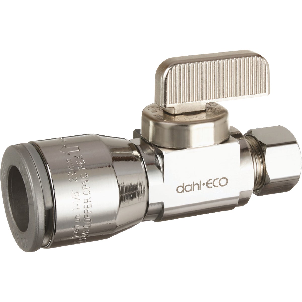 dahl 1/2 In. QUICK-GRIP x 3/8 In. OD Comp Straight Plated Supply Stop