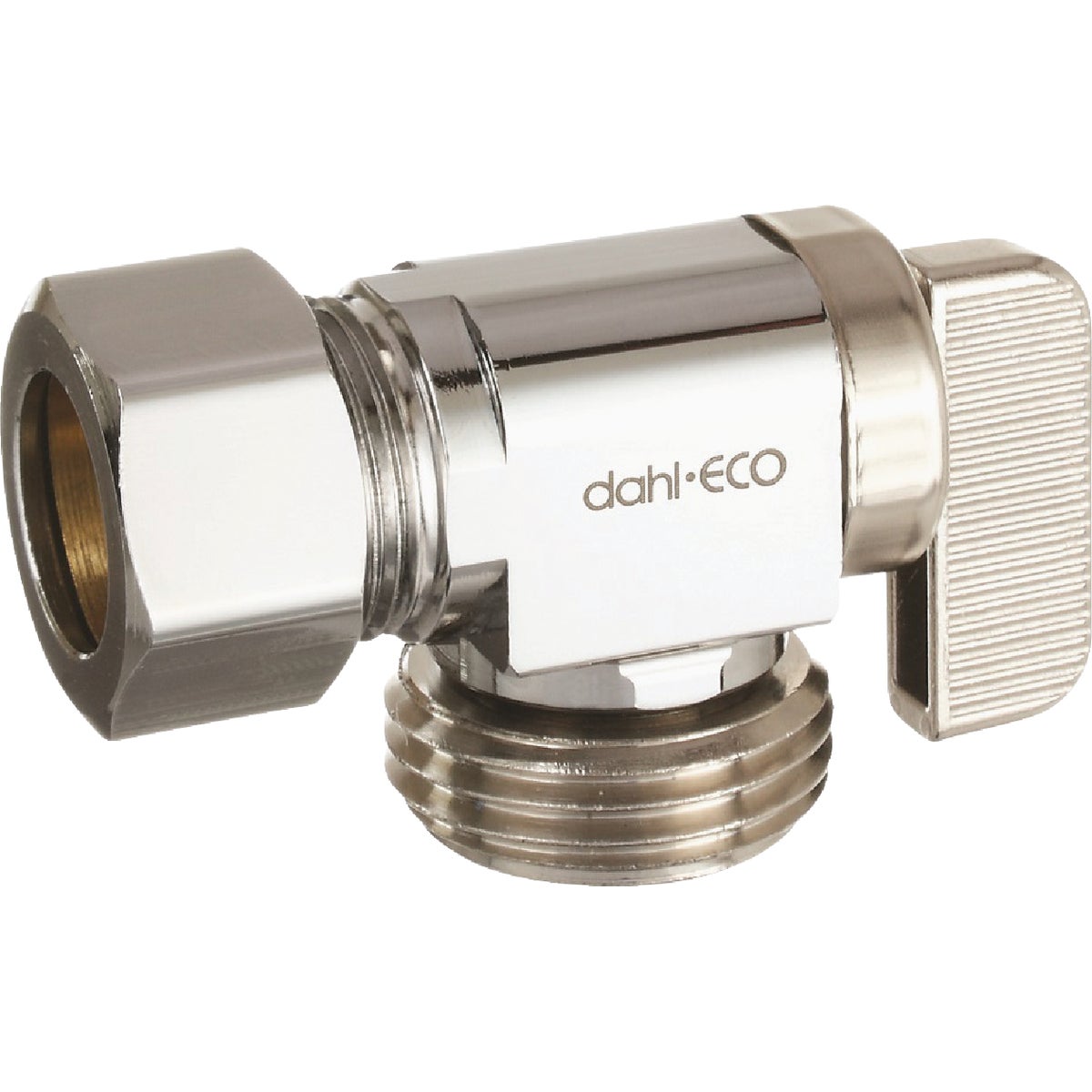dahl 5/8 In. OD Comp (1/2 In. Nom.) x Male Hose Angle Plated Hose Valve