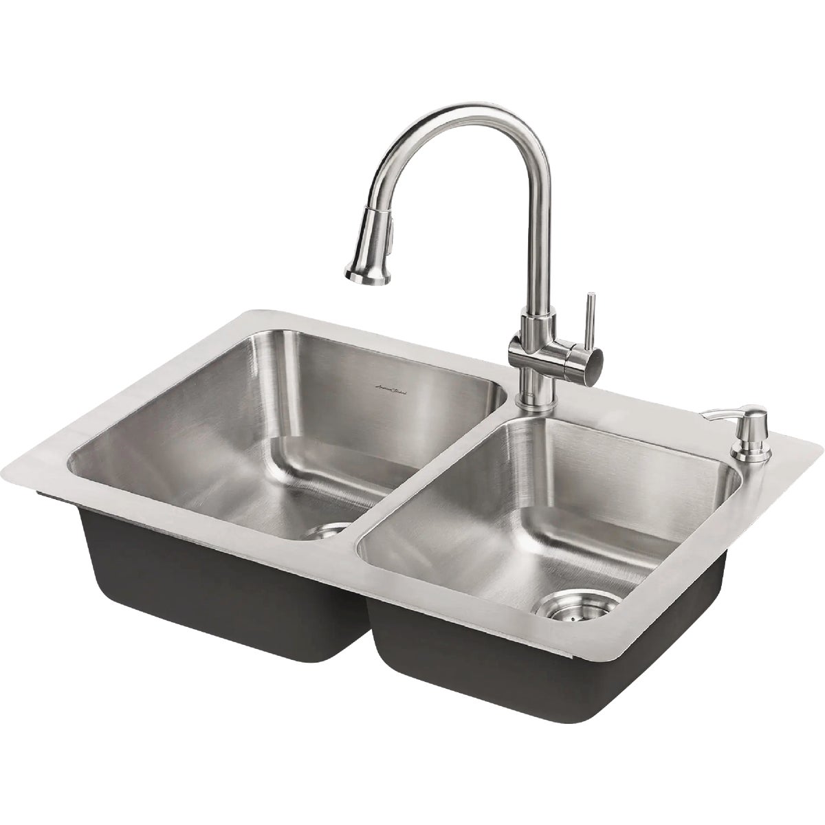 American Standard Montvale 33 In. x 22 In. Stainless Steel Kitchen Sink Kit with Faucet
