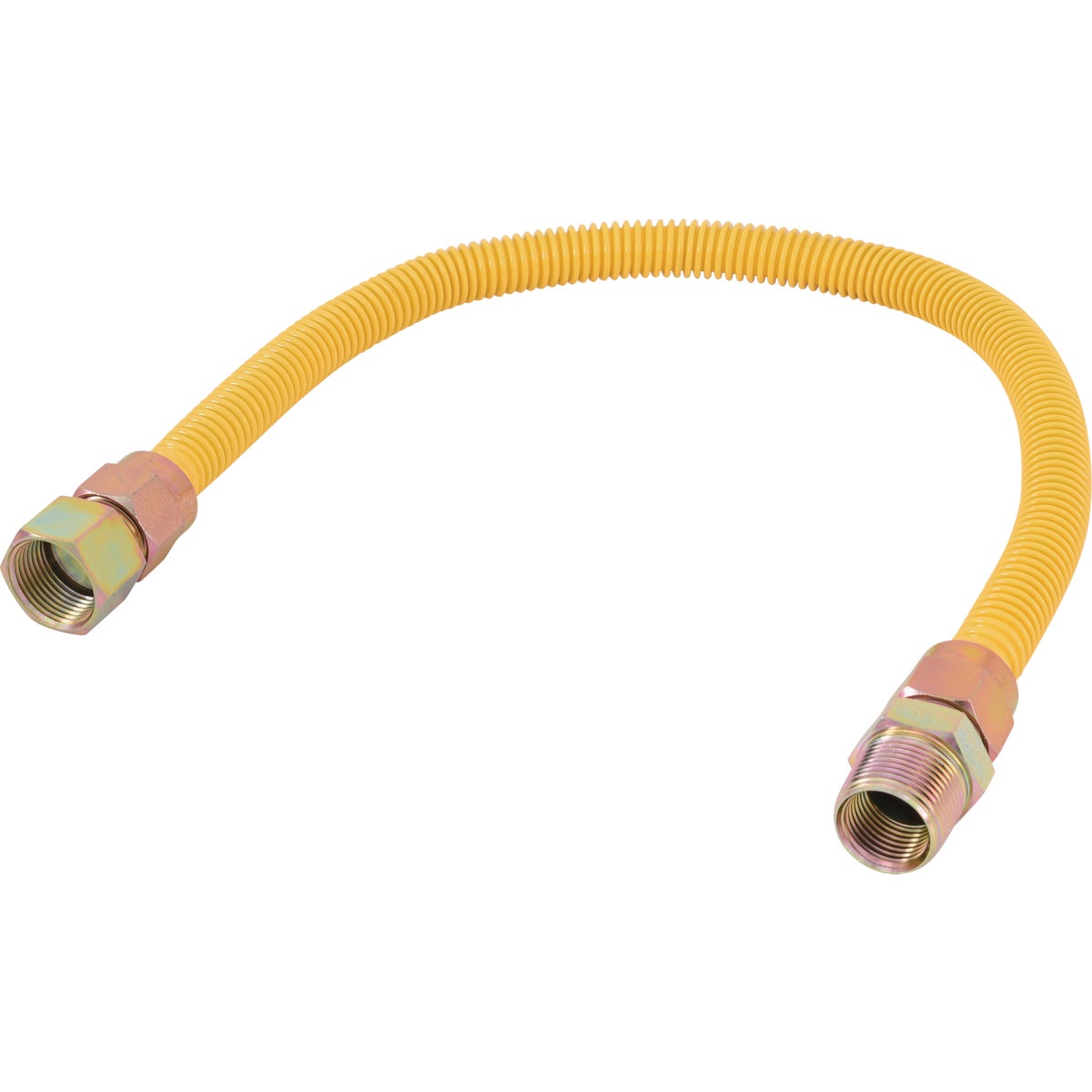 Eastman 5/8 In. OD x 24 In. 3/4 In. FIP x 3/4 In. MIP (Tapped 1/2 In. FIP) Coated Stainless Steel Gas Connector