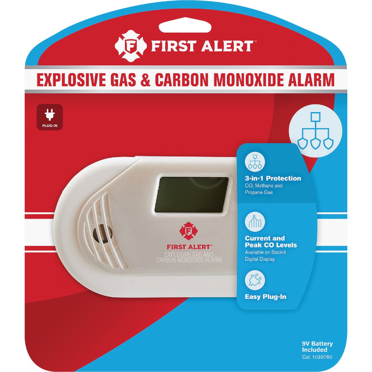 First Alert Plug-In 120V Electrochemical Carbon Monoxide Alarm & Gas Detector