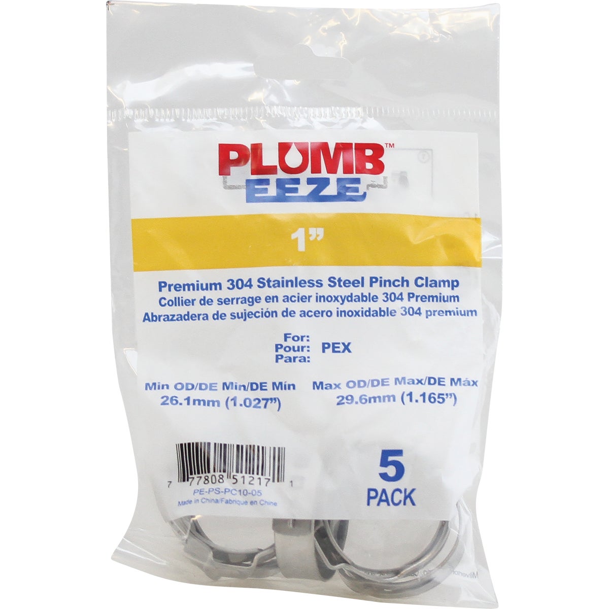 Plumbeeze 1 In. Stainless Steel PEXB Pinch Clamp (5-Pack)