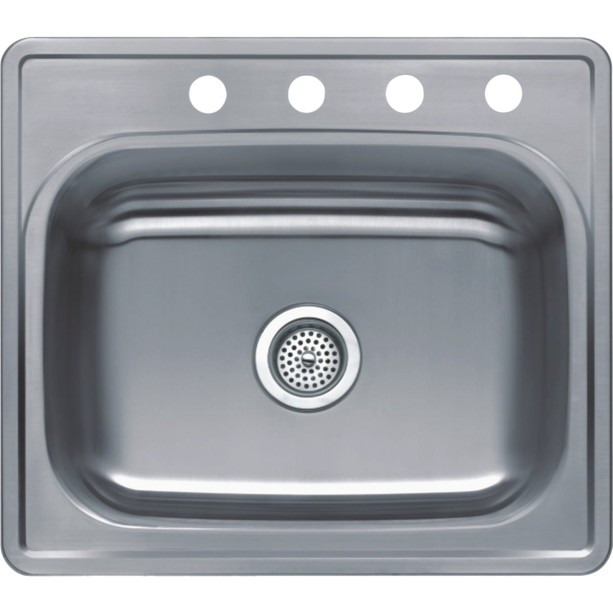 Compass Manufacturing Bala 25 In. x 22 In. x 8 In. Single Bowl Stainless Steel Top Mount Kitchen Sink