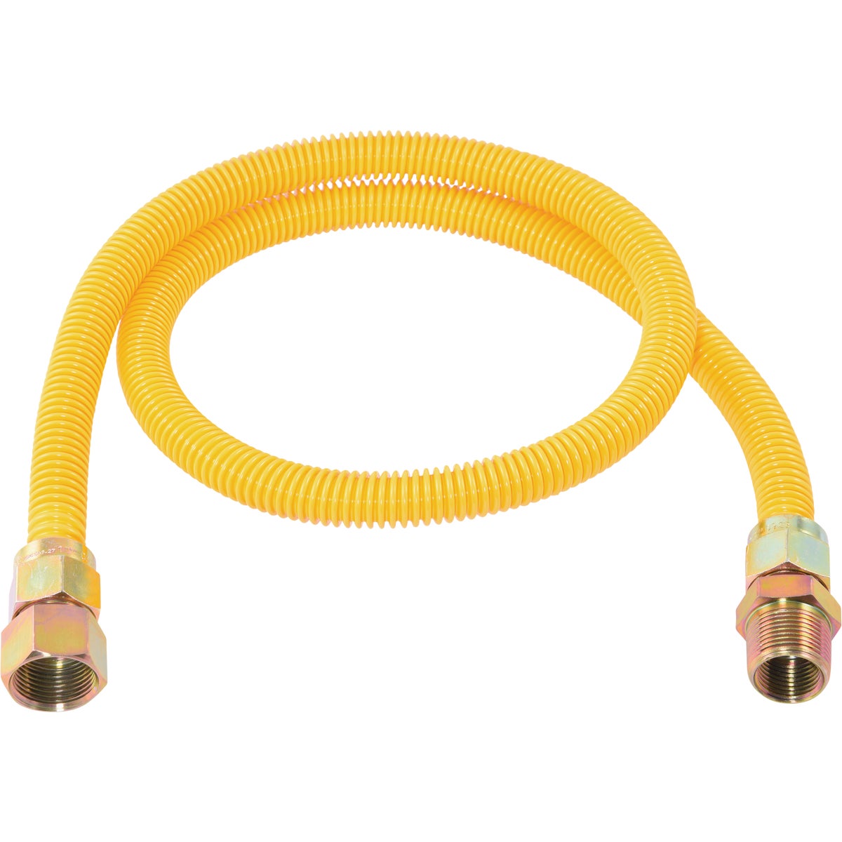 Eastman 5/8 In. OD x 48 In. 3/4 In. FIP x 3/4 In. MIP (Tapped 1/2 In. FIP) Coated Stainless Steel Gas Connector