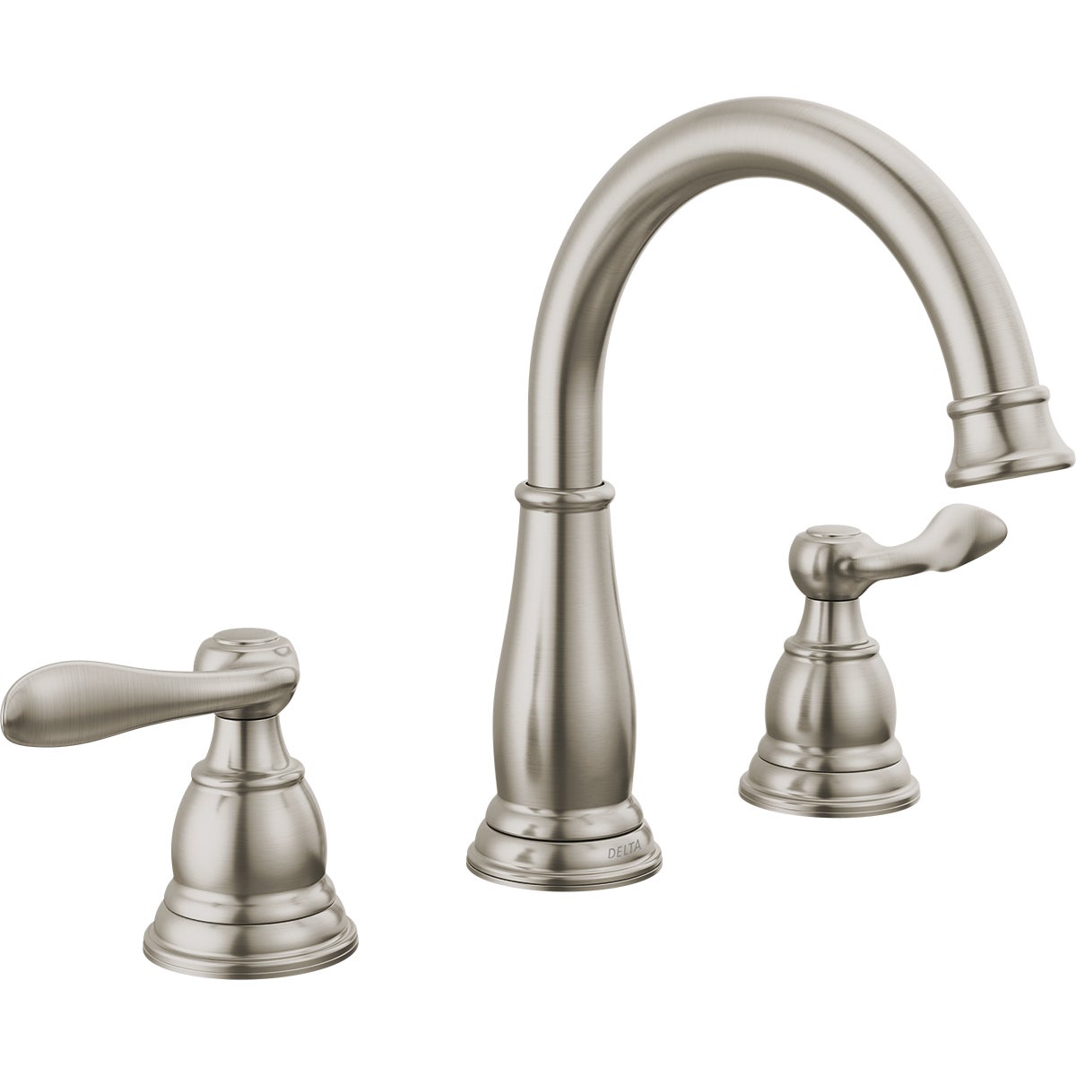 Delta Windmere Brushed Nickel 2-Handle Lever 6 In. to 16 In. Widespread Bathroom Faucet  and Push Pop-Up with Overflow