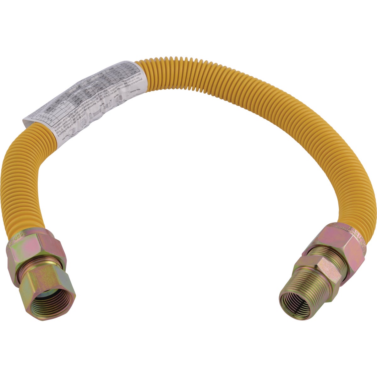 Eastman 1 In. OD x 24 In. 3/4 In. FIP x 3/4 In. MIP (Tapped 1/2 In. FIP) Coated Stainless Steel Gas Connector