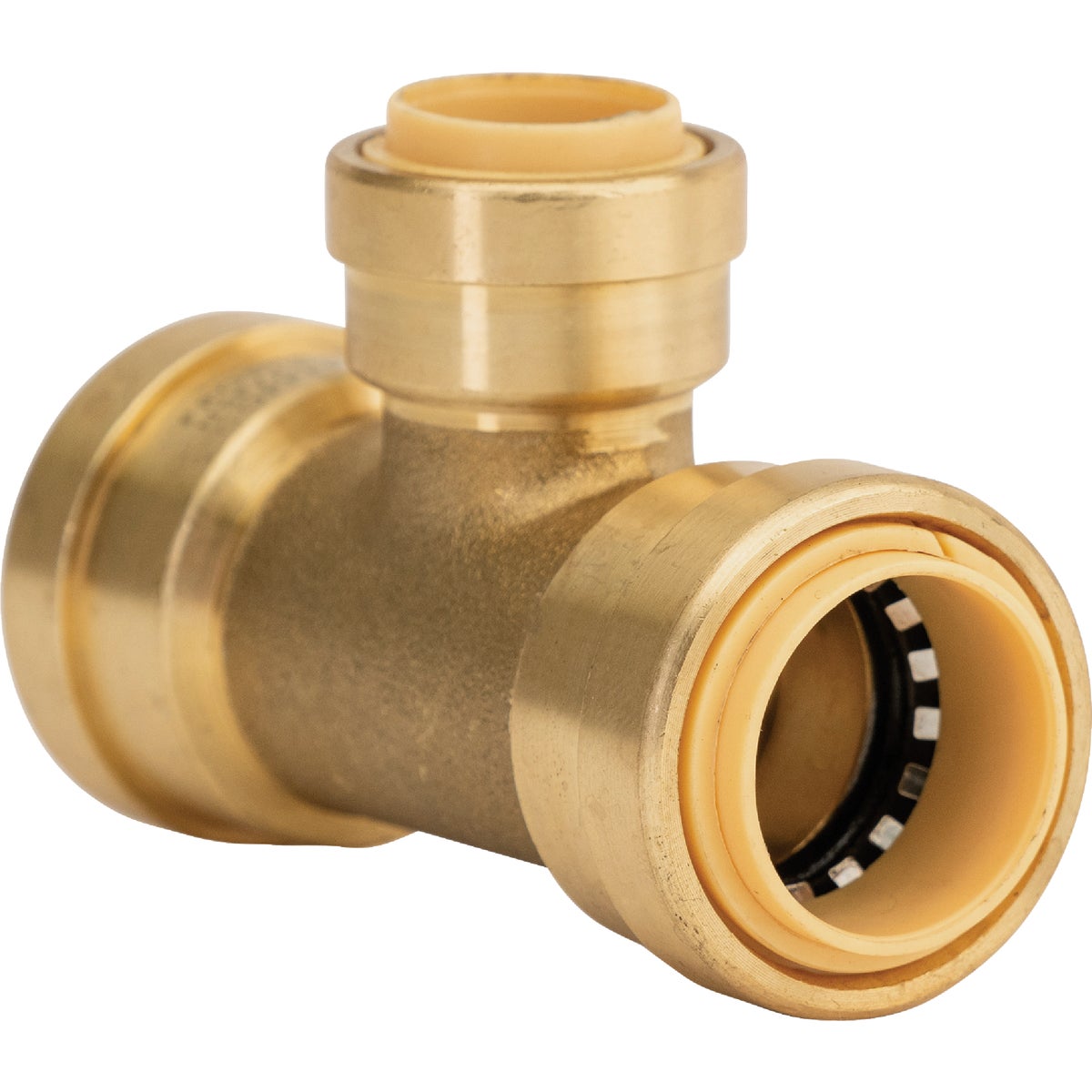 QuickFitting 3/4 In. x 3/4 In. x 1/2 In. Push-to-Connect Brass Reducing Tee
