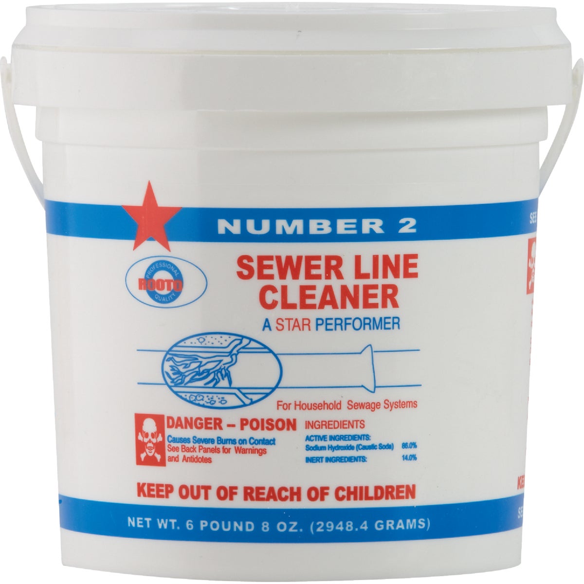 Rooto Sodium Hydroxide 6-1/2 Lb. Sewer Line Cleaner