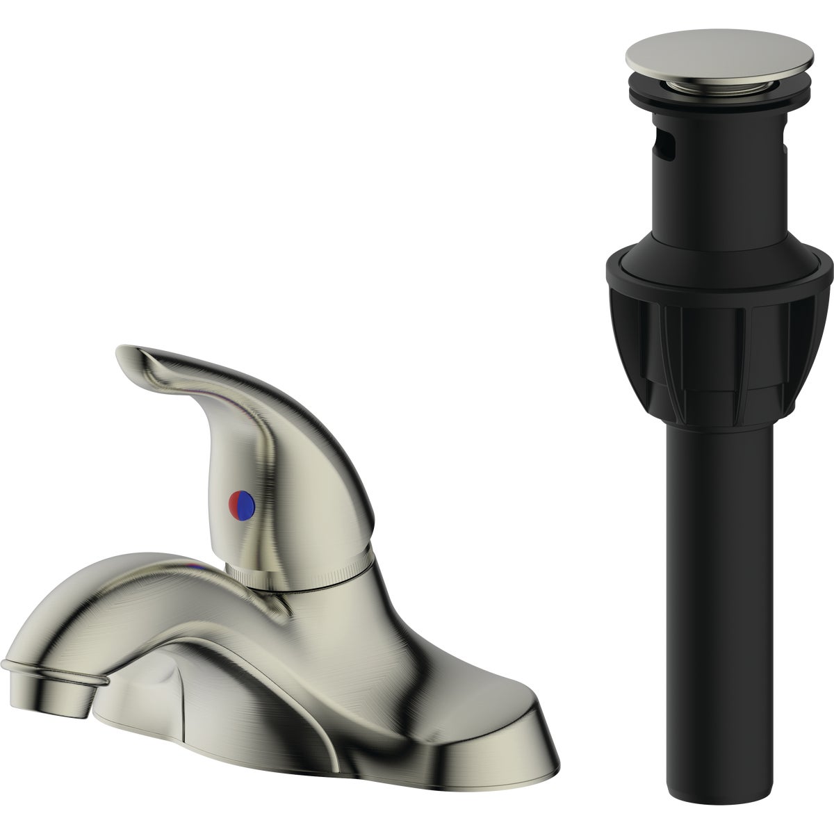 Common Goods Heritage Brushed Nickel 1-Handle Bathroom Faucet with Popup