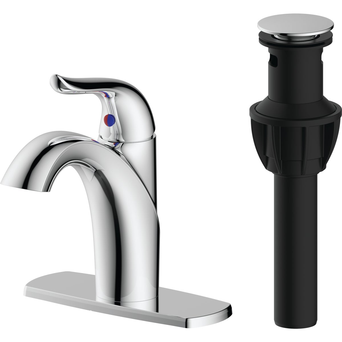 Common Goods Heritage Chrome 1-Handle Bathroom Faucet with Popup