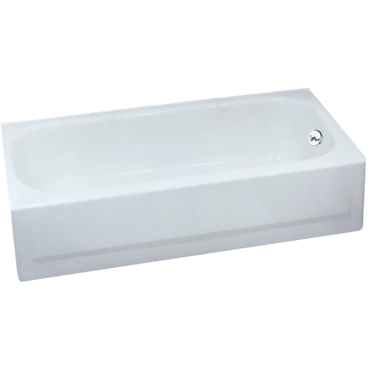 Bootz Aloha 60 In. L x 30 In. W x 14-1/4 In. D Porcelain Enamel Alcove Right Drain Bathtub in White