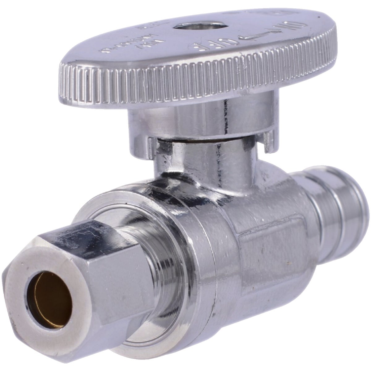 SharkBite 1/2 In. Barb x 1/4 In. Compression PEX-B Quarter Turn Stop Straight Valve