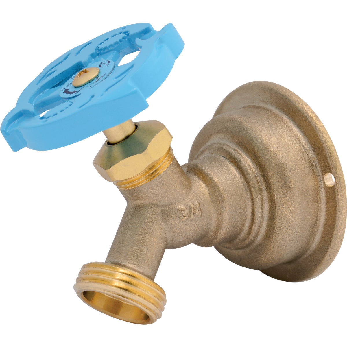 Sharkbite 3/4 In. SB x 3/4 In. MHT Multi Turn Brass No Kink 45 Degree Hose Bibb