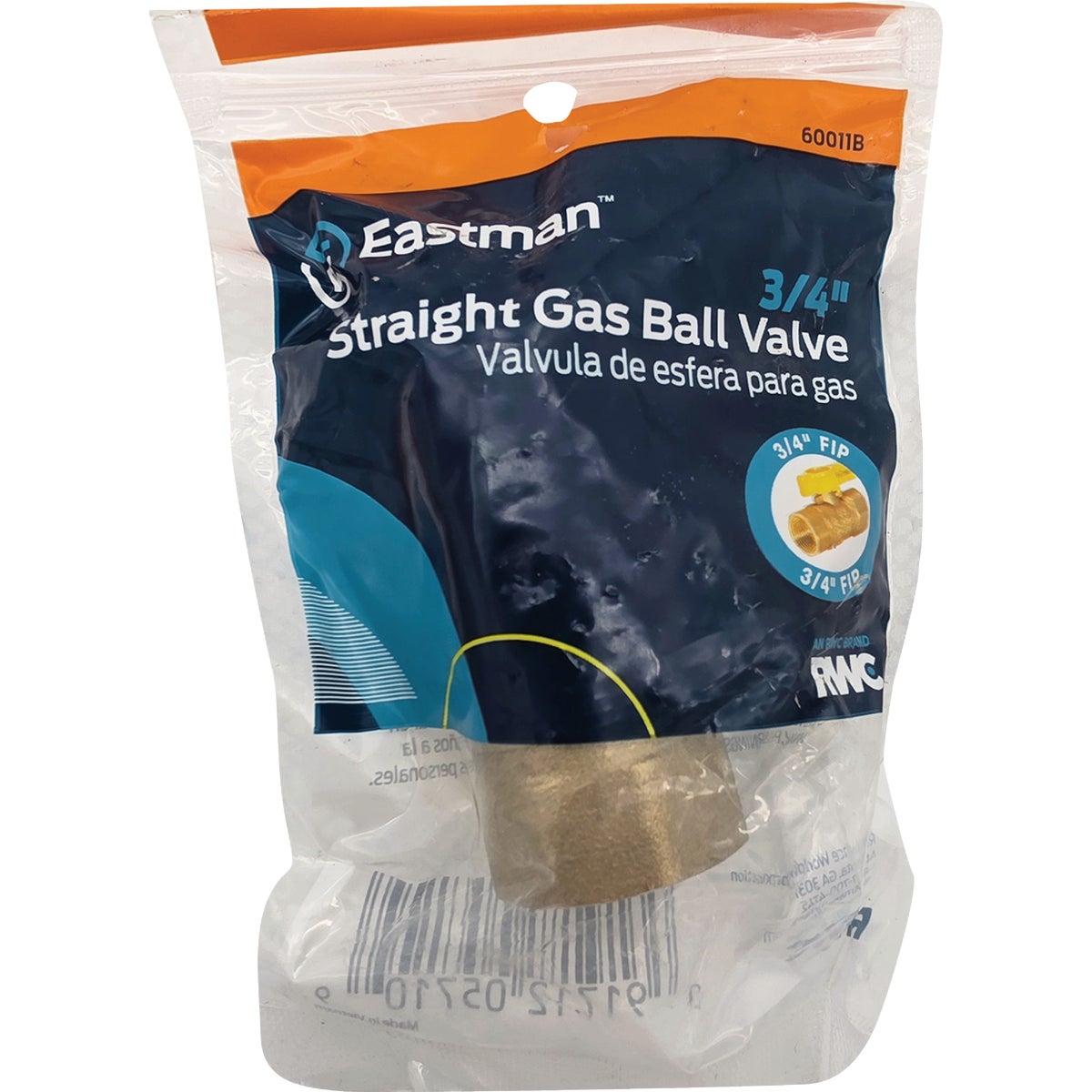 Eastman 3/4 In. FIP x 3/4 In. FIP Forged Brass Straight Gas Shutoff Valve