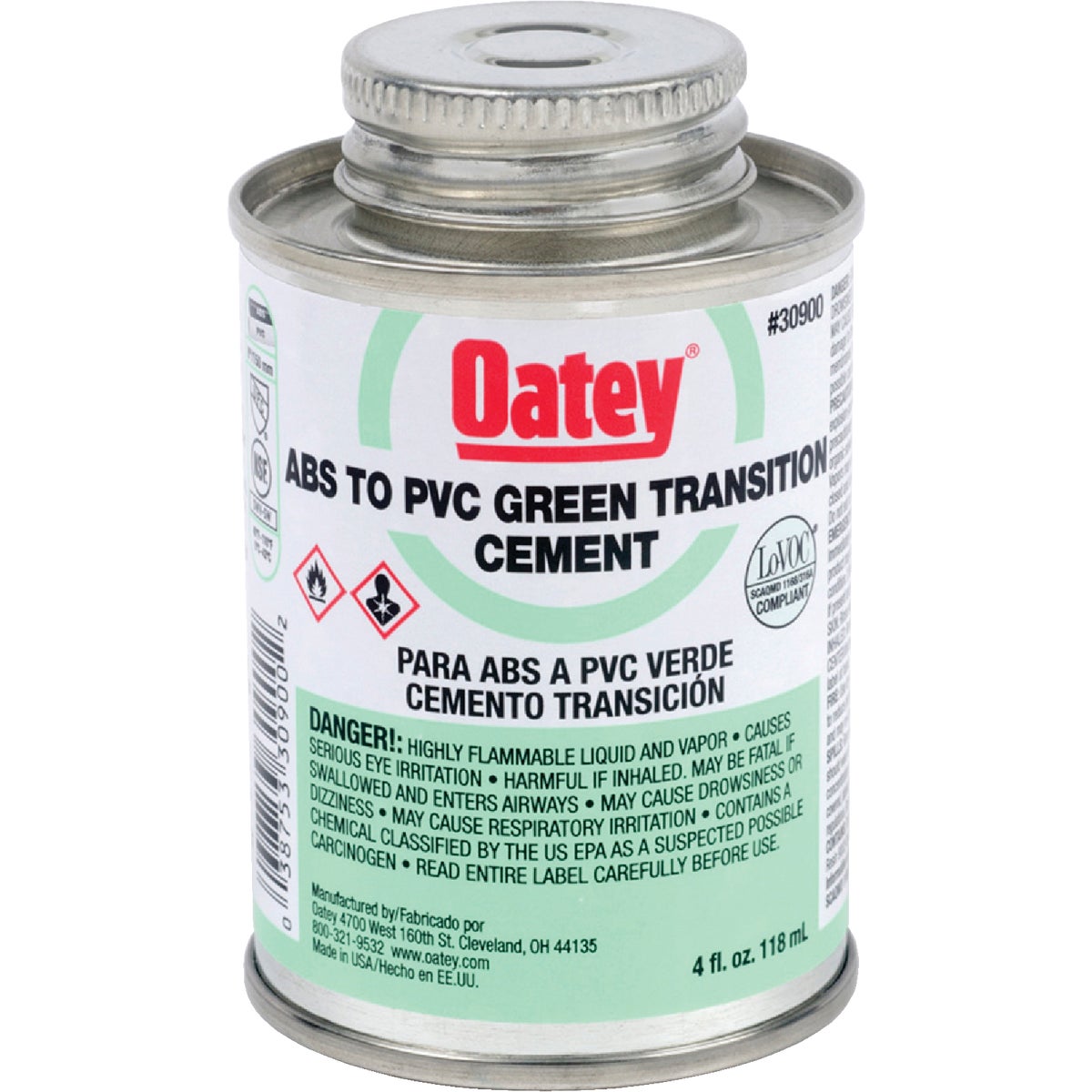 Oatey 4 Oz. Medium Bodied ABS to PVC Green Transition PVC Cement