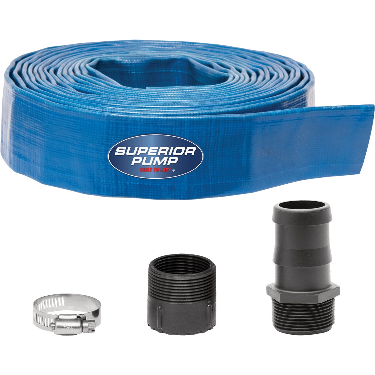 Superior Pump 1-1/2 In. Dia. x 25 Ft. L Lay-Flat Discharge Sump Pump Hose Kit