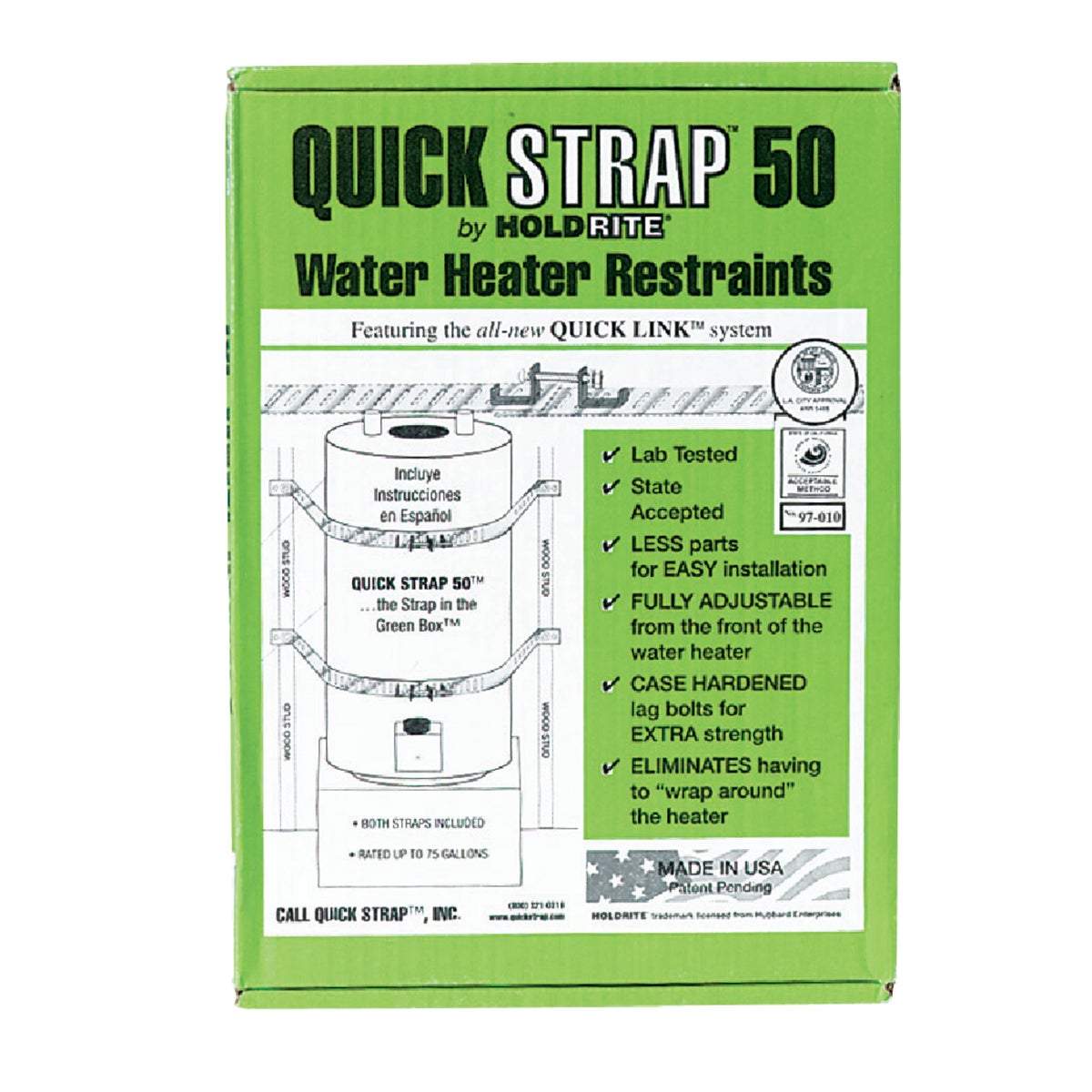 Quick Strap Water Heater Restraining Strap