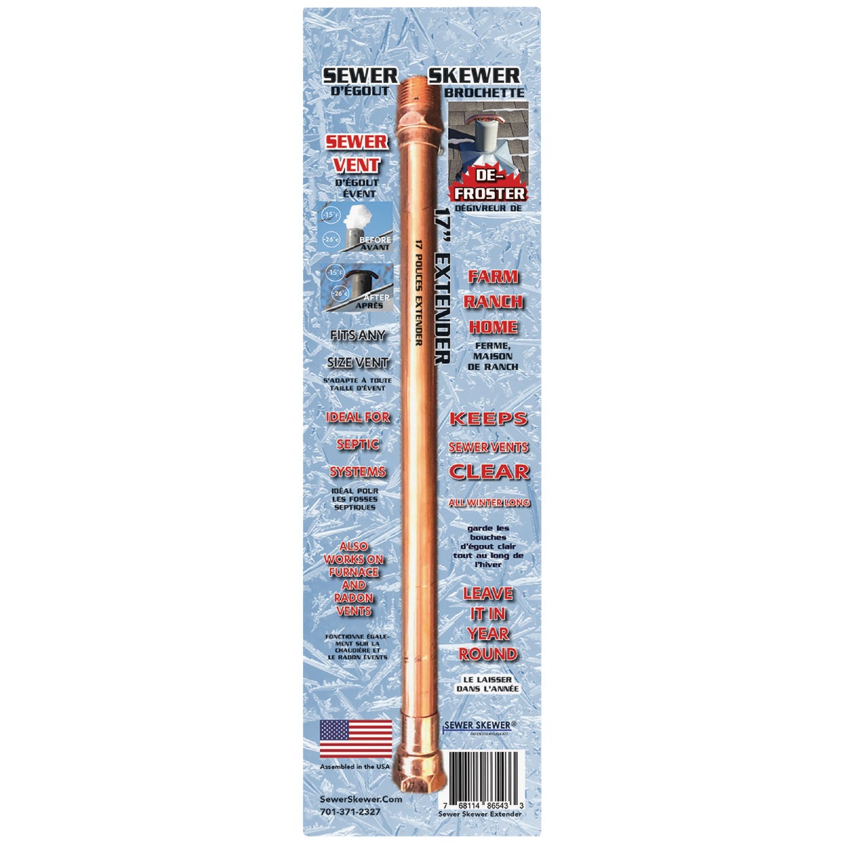 Sewer Skewer XL 17 In. Vent Defroster Extension