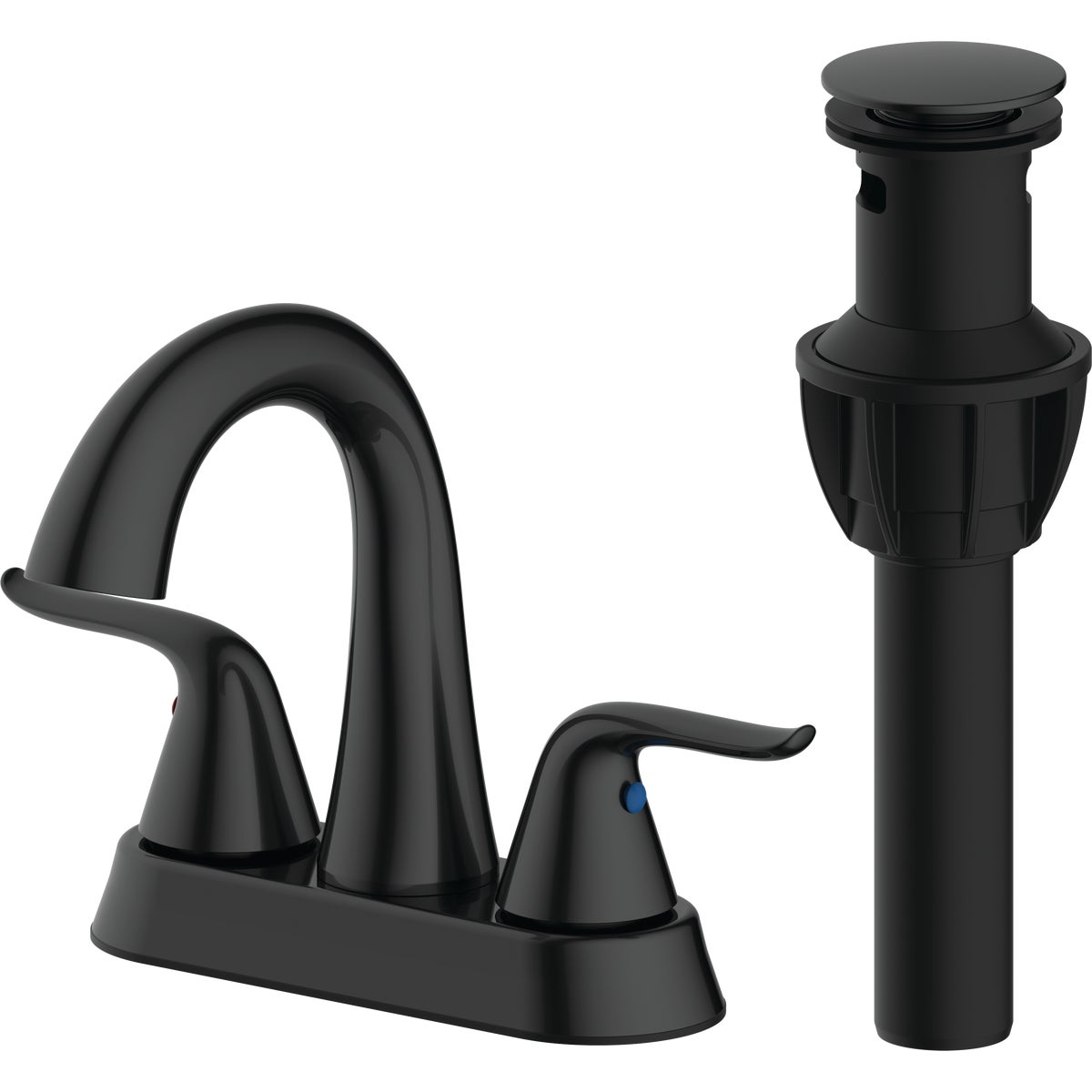 Common Goods Heritage Matte Black 2-Handle Bathroom Faucet with Popup
