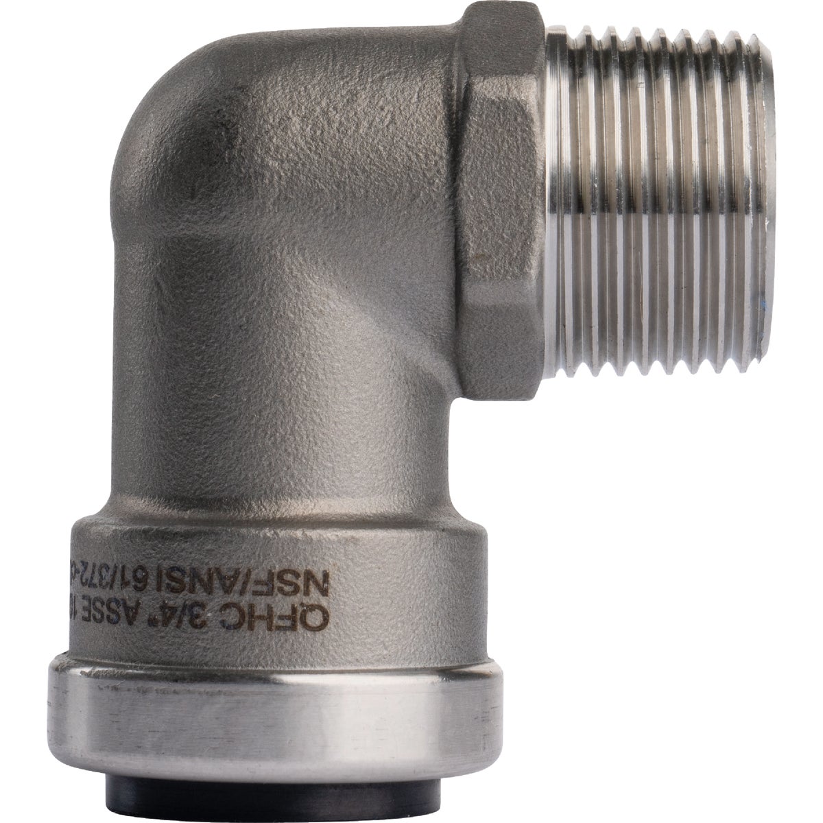 QuickFitting 3/4 In. Push-to-Connect x 3/4 In. MNPT Stainless Steel 90-Degree Elbow