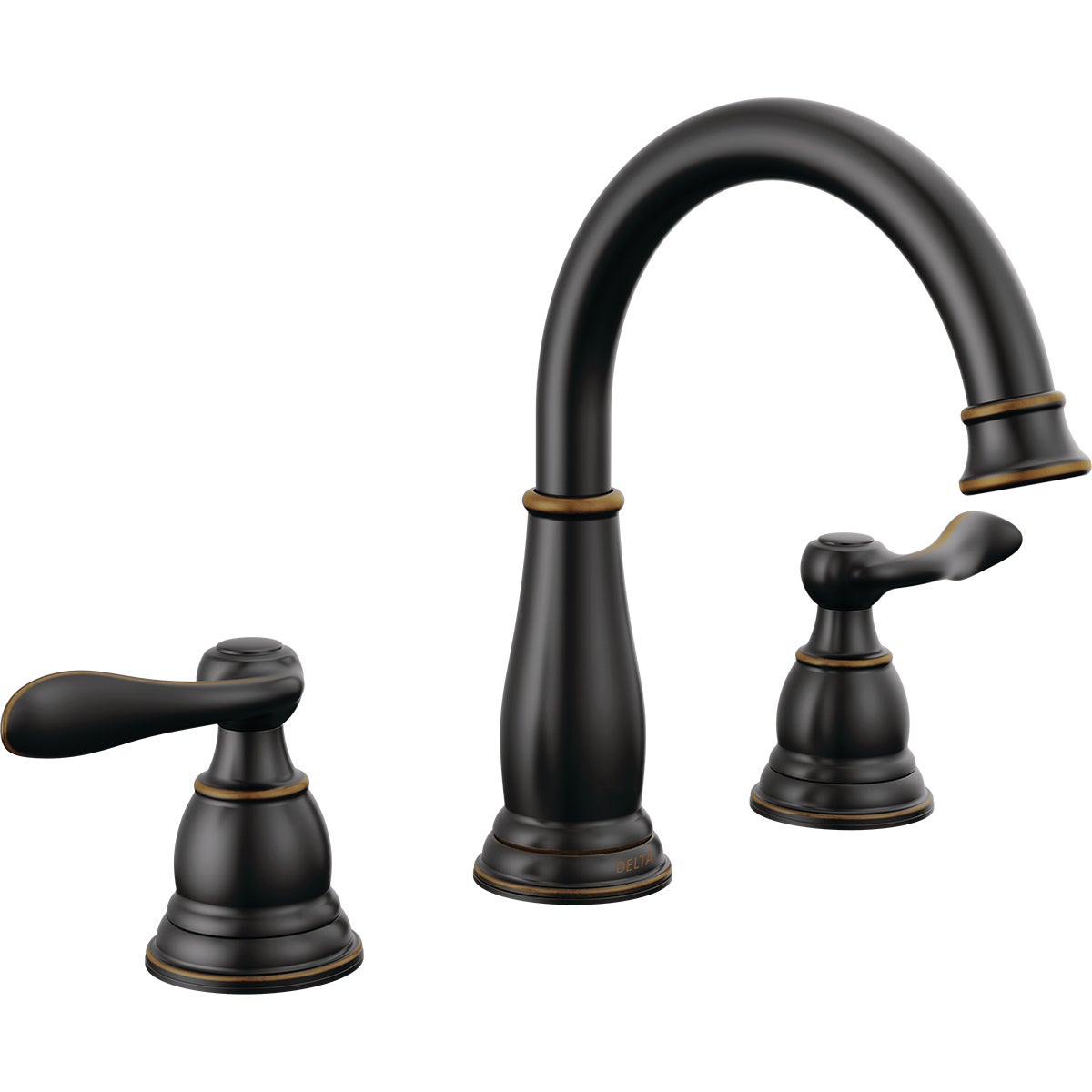 Delta Windmere Oil Rubbed Bronze 2-Handle Lever 6 In. to 16 In. Widespread Bathroom Faucet and Push Pop-Up with Overflow