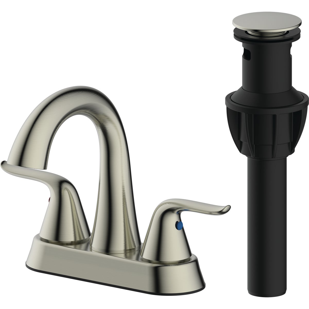 Common Goods Heritage Brushed Nickel 2-Handle Bathroom Faucet with Popup