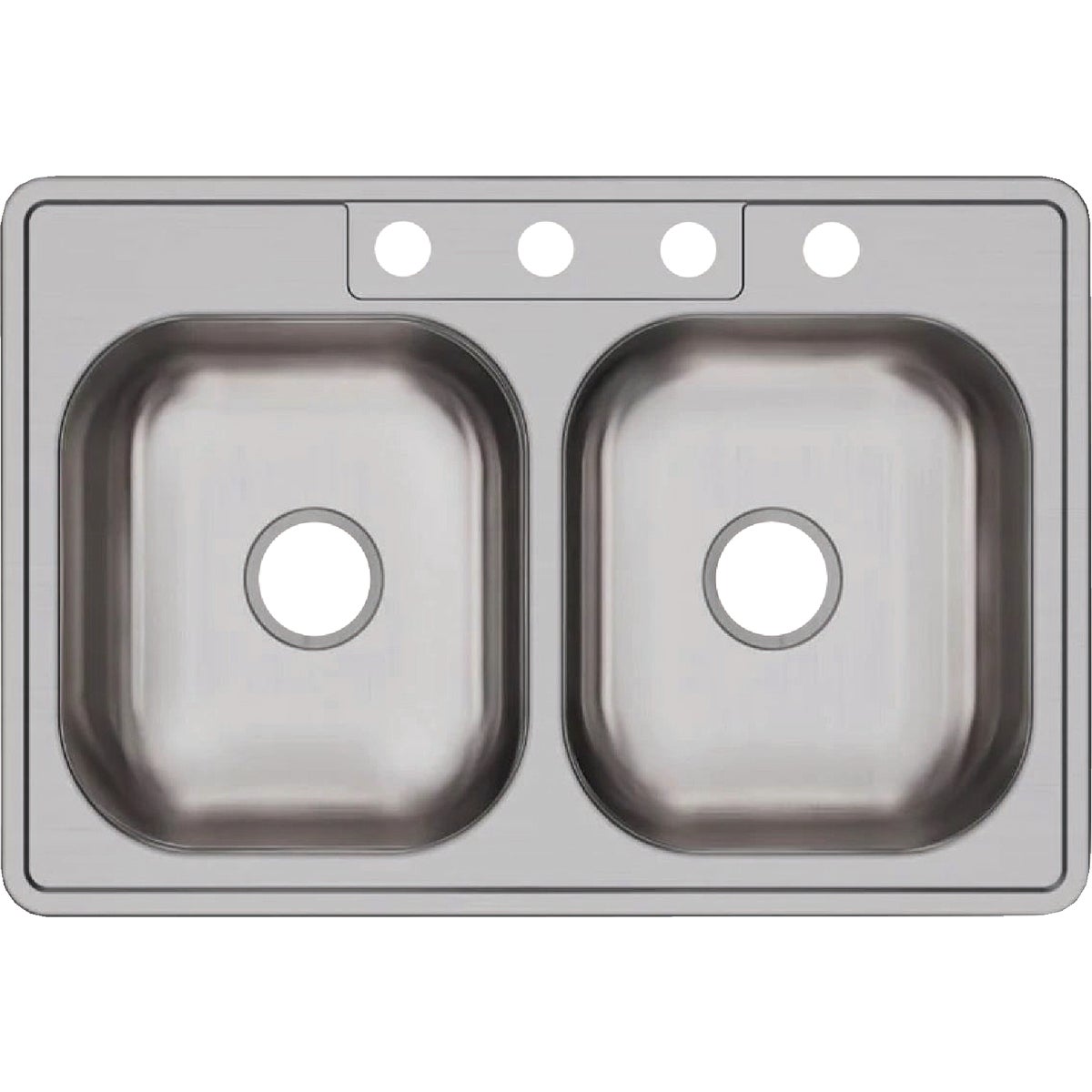 Elkay Dayton Double Bowl 33 In. x 22 In. x 6-9/16 In. Deep Stainless Steel Kitchen Sink