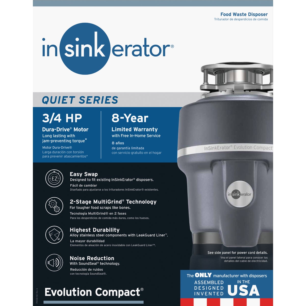 Insinkerator 3/4 HP Evolution Compact Garbage Disposer