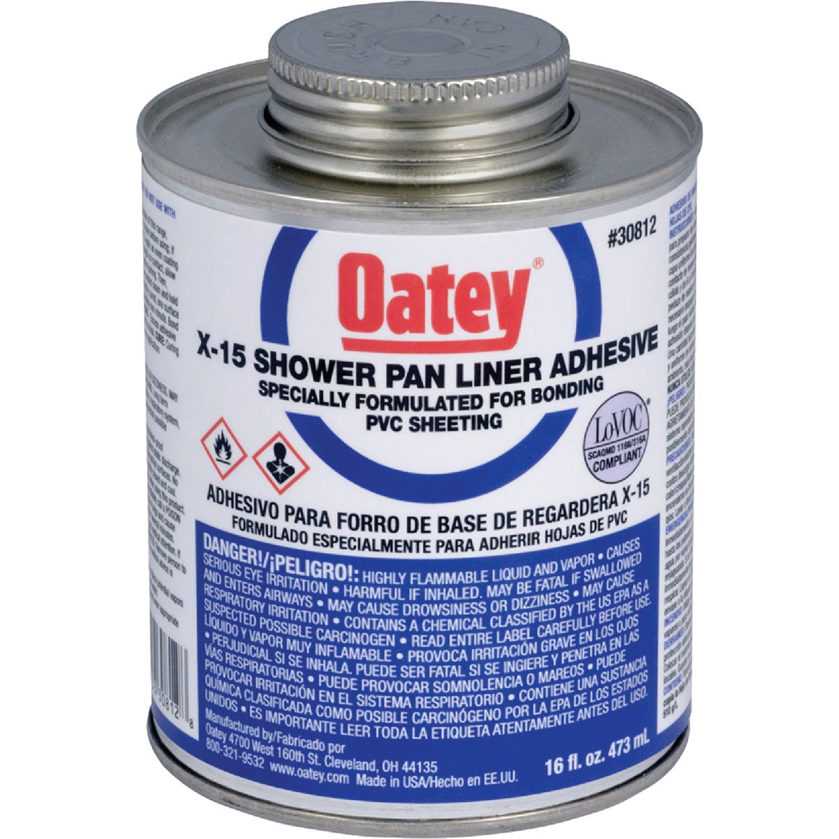 Oatey 16 Oz. X-15 Shower Pan Liner Adhesive PVC Cement