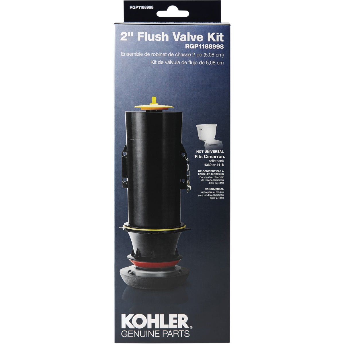 Kohler 2 In. Toilet Canister Flush Valve Repair Kit for Cimarron K-4418/K-4369 Toilets