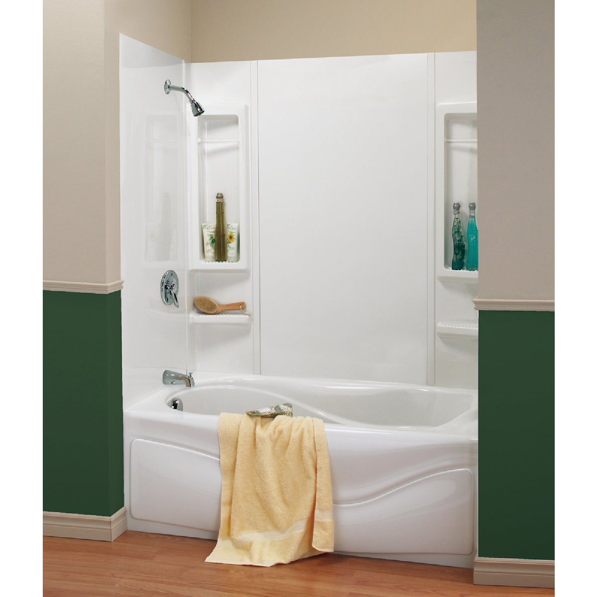 Maax Finesse  61 In. L x 33-1/2 In. W x 59 In. H 5-Piece Glue Up Tub Wall Surround in White