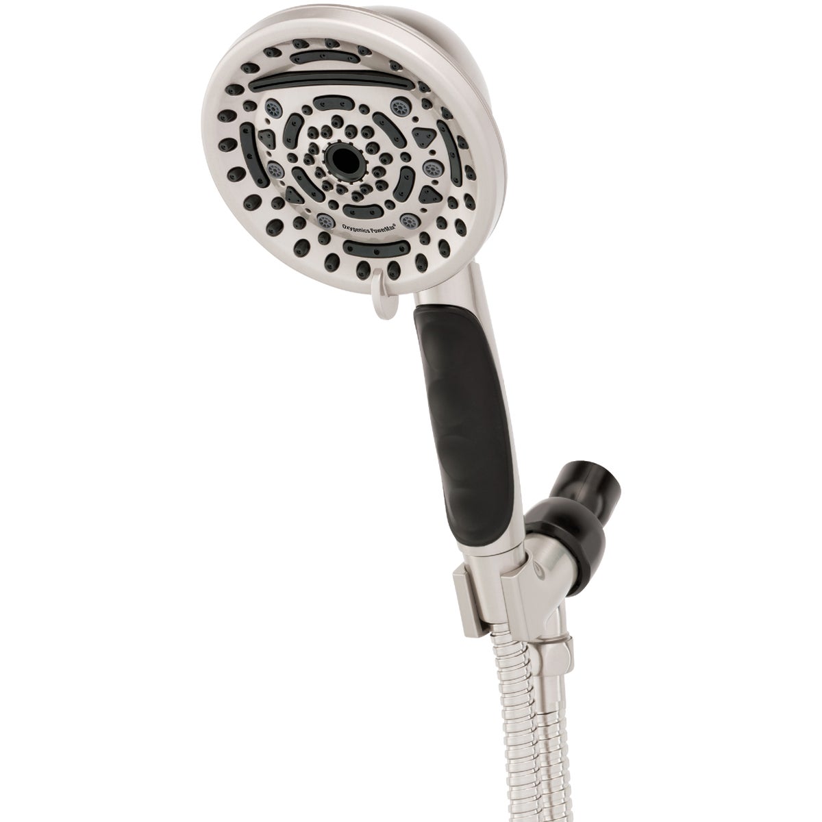 Oxygenics PowerMax 9-Spray 1.8 GPM Handheld Shower Head, Brushed Nickel