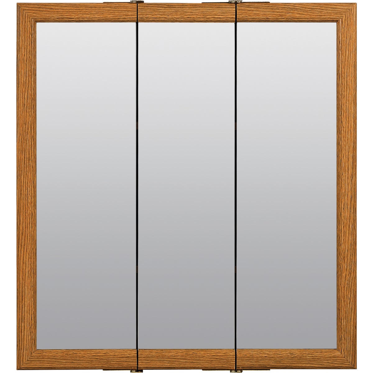 Zenith Oak 24 In. W x 4-1/2 In. D x 26 In. H Tri-View Surface Mount Medicine Cabinet