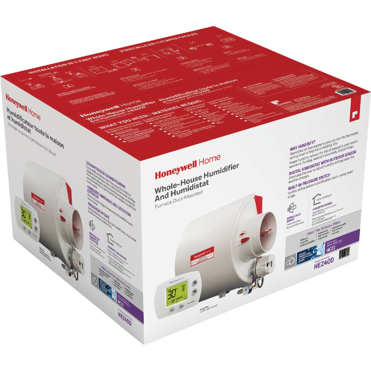 Honeywell Home 10.94 In. W. x 12.75 In. H. x 9 In. D. Whole House Flow-Thru Bypass Furnace Humidifier