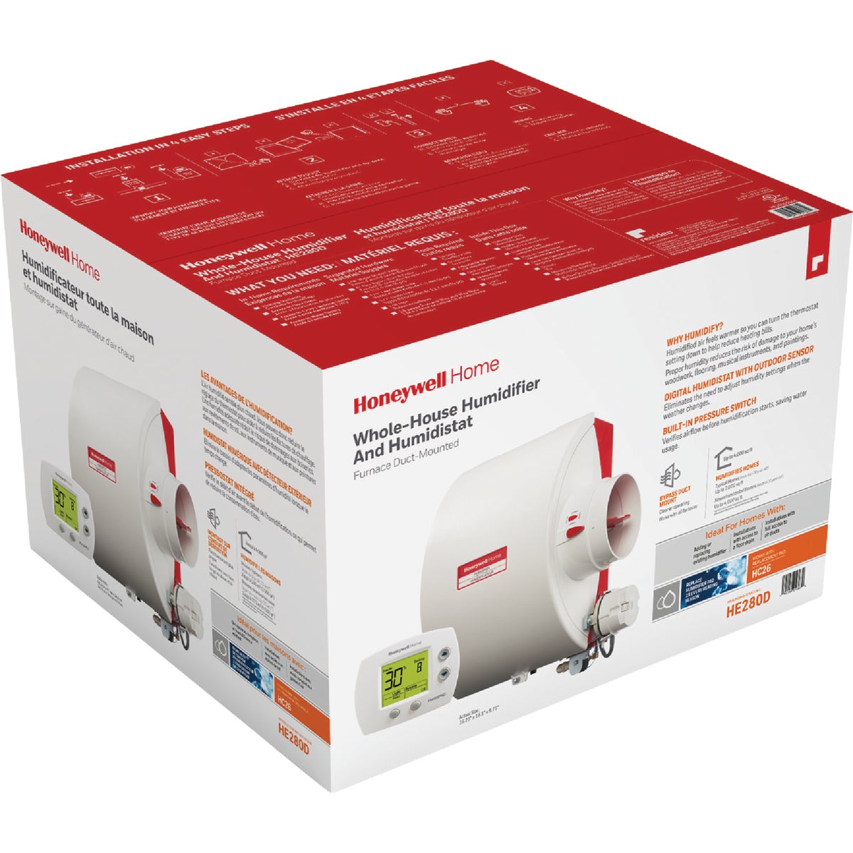 Honeywell Home Whole House Flow-Thru Bypass Furnace Humidifier
