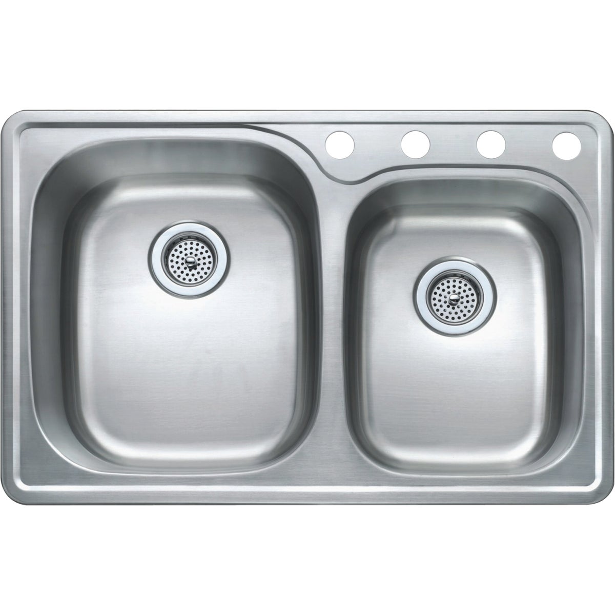 Compass Manufacturing 33 In. x 22 In. x 9 In. 60/40 Double Bowl Stainless Steel Sink