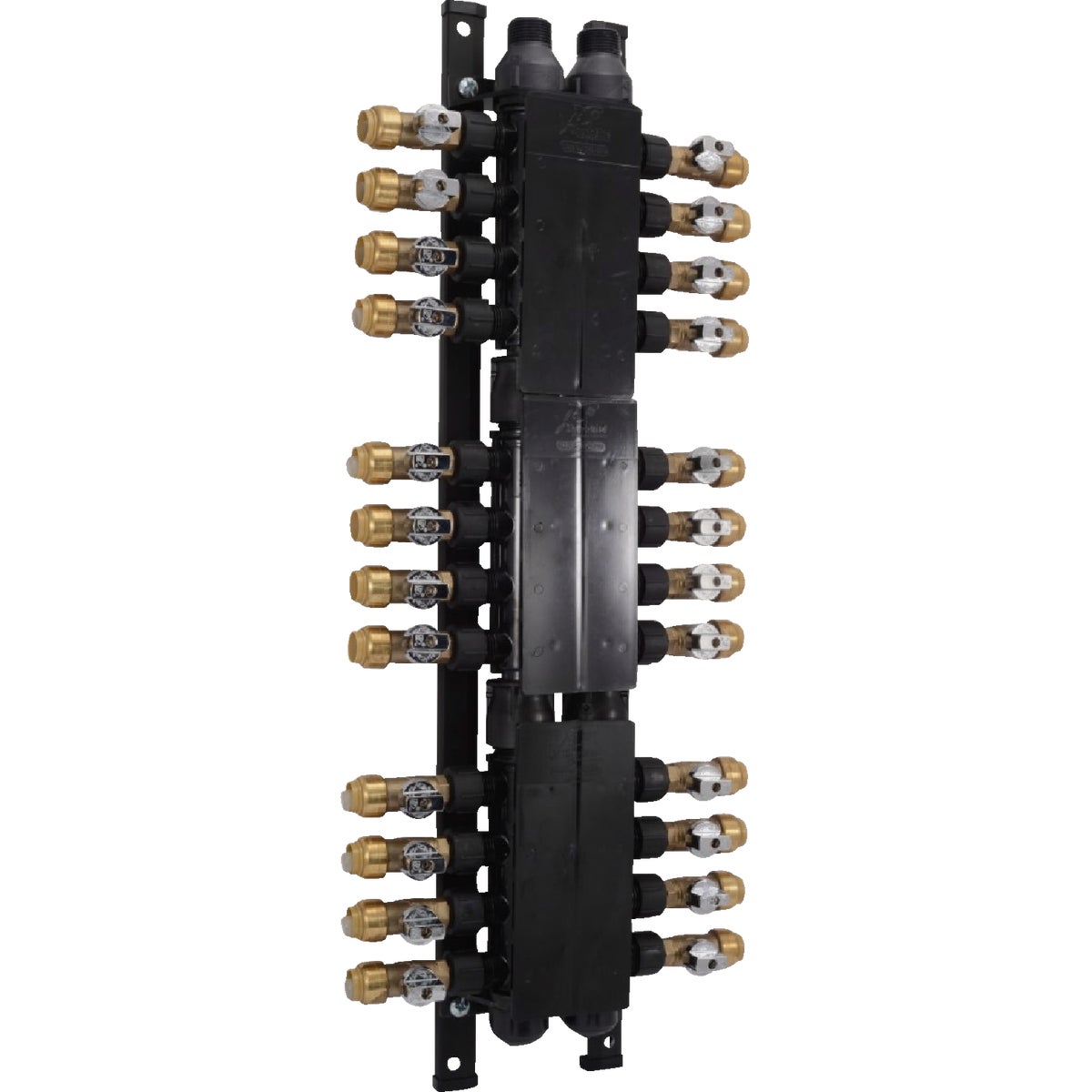 SharkBite 3/4 In. x 1/2 In. 24-Port Push-to-Connect Manifold with Brass Ball Shutoff Valves