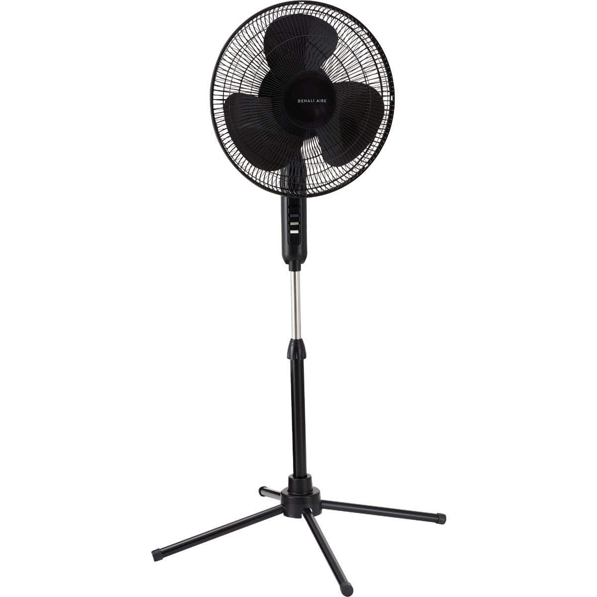 Best Comfort 16 In. 3-Speed Extends to 49 In. H. Black Oscillating Pedestal Fan