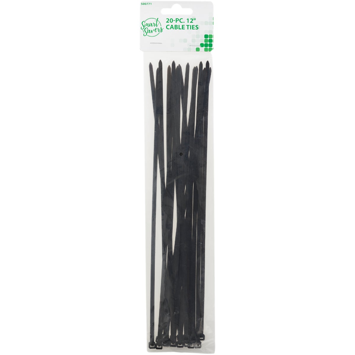 Smart Savers 12 In. x 0.19 In. Black Nylon Cable Tie (20-Pack)