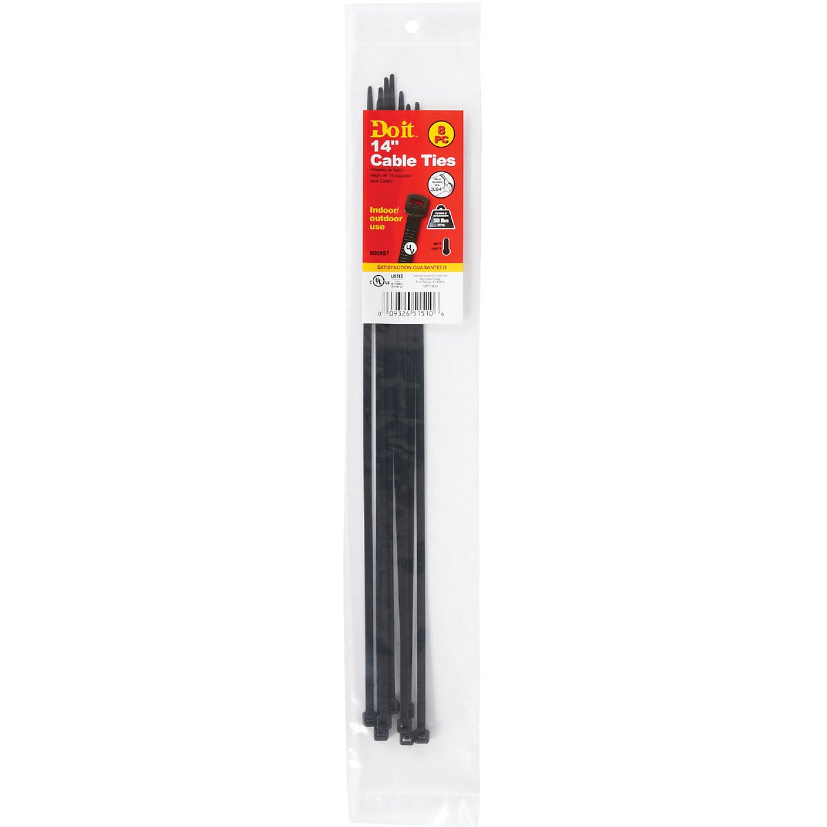 Do it 14 In. x 0.189 In. Black Molded Nylon Weather Resistant Cable Tie (8-Pack)