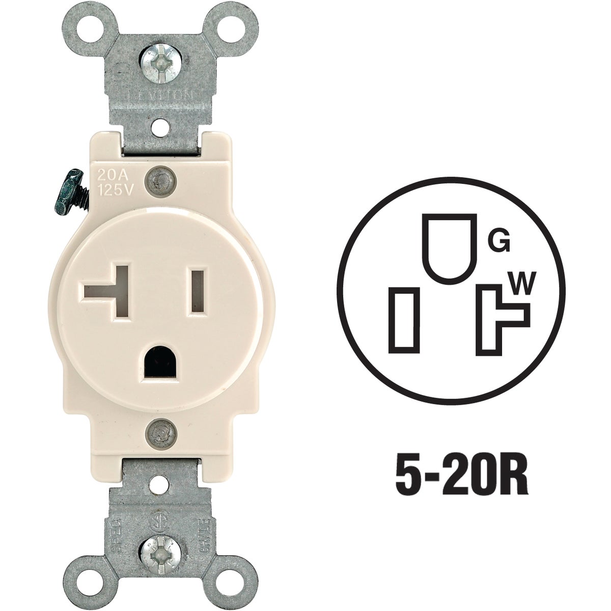 Leviton Commercial Grade Tamper Resistant Single Outlet