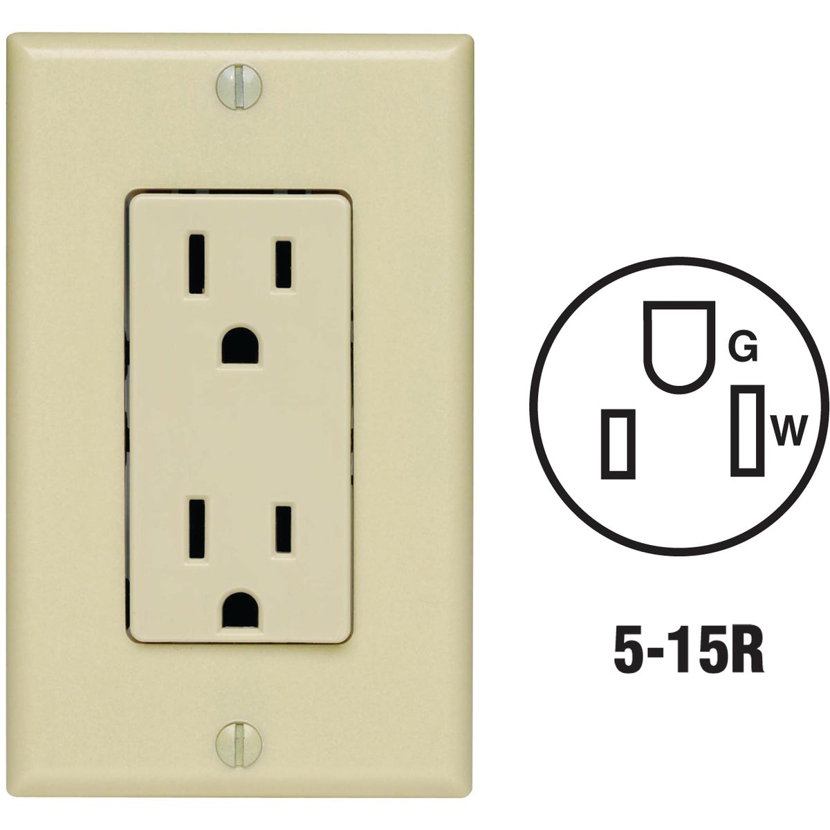 Leviton Decora Duplex Outlet With Wall Plate