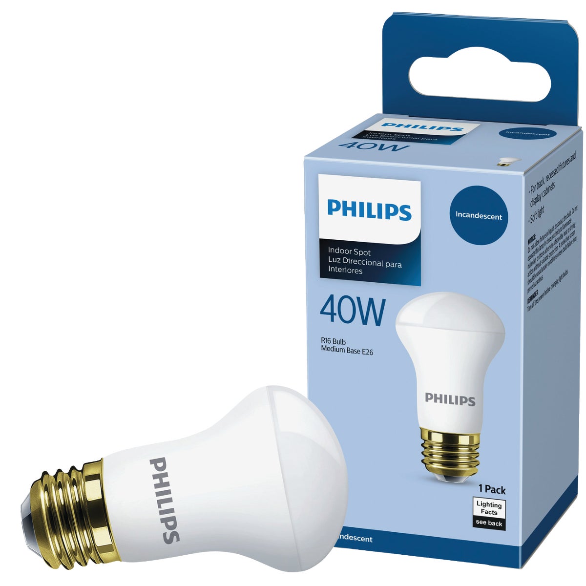 Philips 40W Clear Medium R16 Indoor Incandescent Mini Spotlight Light Bulb