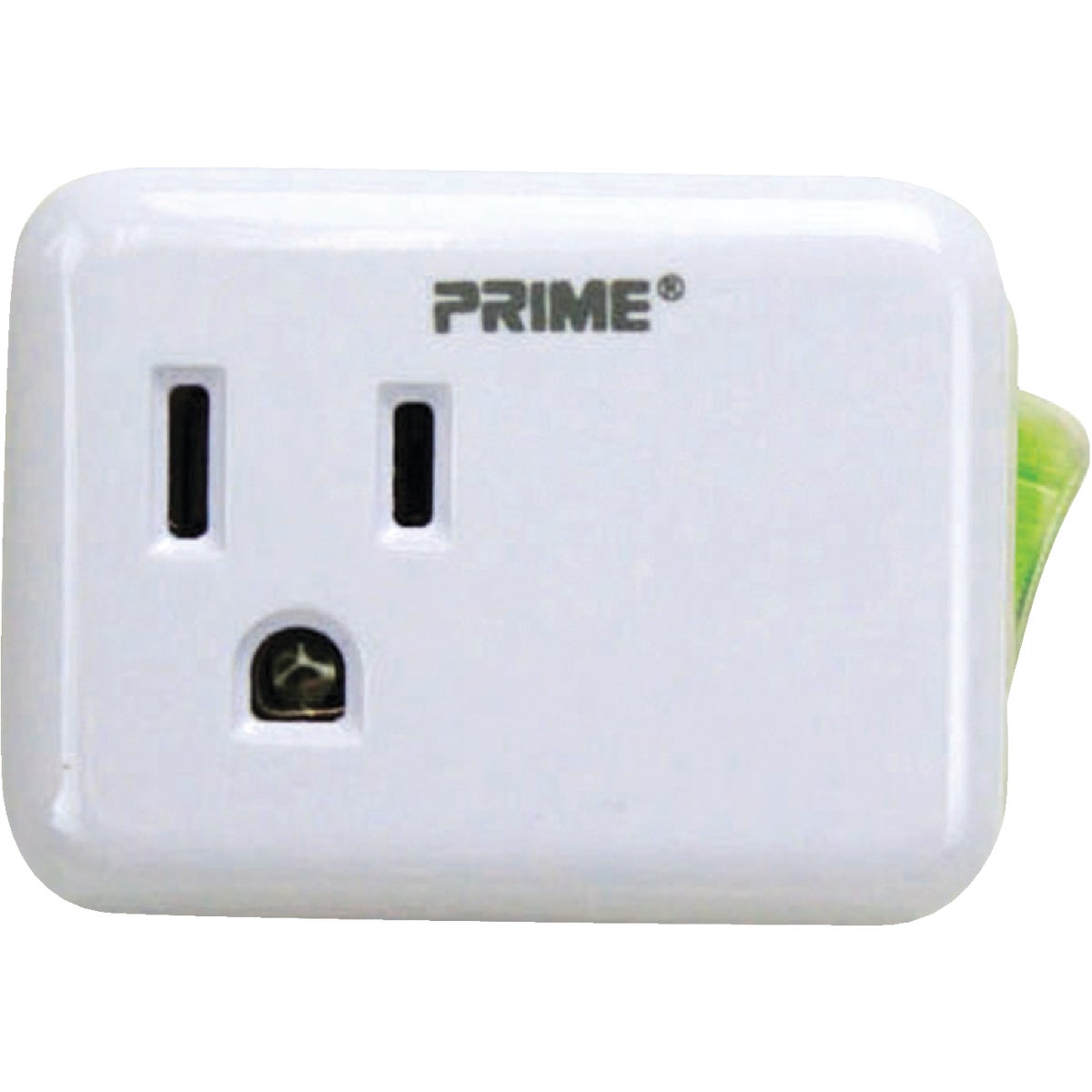 Prime Wire & Cable 1-Outlet White Plug-In Outlet with Switch
