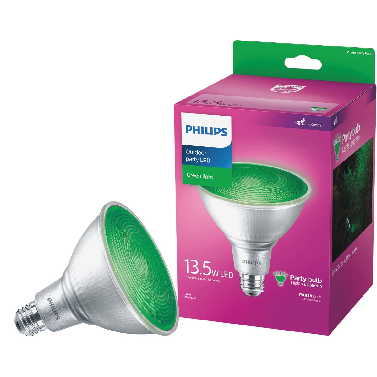 Philips 100W Equivalent Green PAR38 Medium LED Floodlight Light Bulb